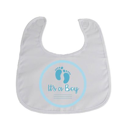 BABERO BEBÉ HUELLA NOMBRE AZUL