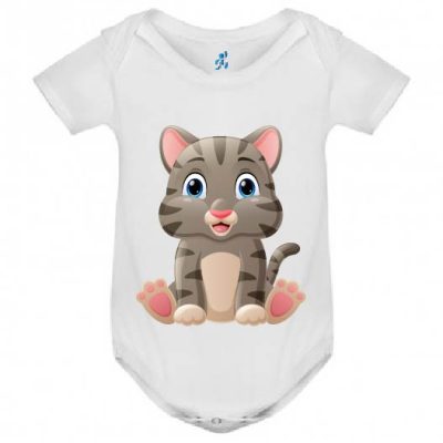 BODY BEBÉ GATO 100% ALGODÓN
