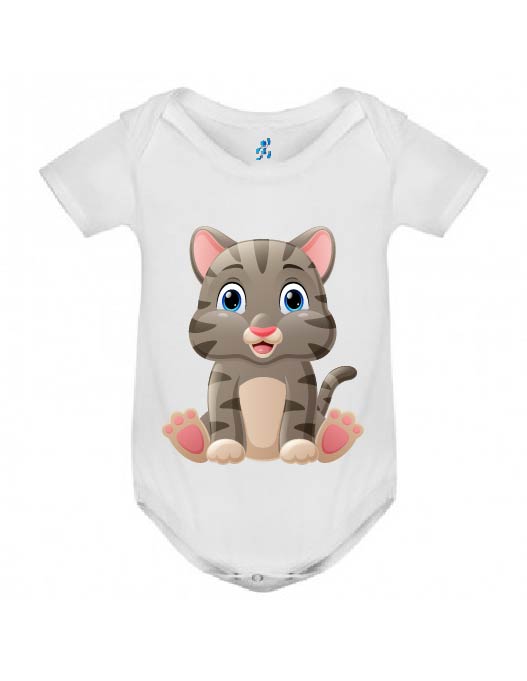 BODY BEBÉ GATO 100% ALGODÓN